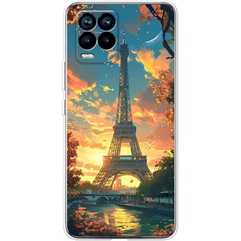 Силиконовый Чехол с Картинкой для Realme 8 Принт (Париж, Эйфелева Башня) (43981-ysm037)