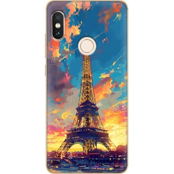Силиконовый Чехол с Картинкой для Xiaomi Redmi Note 5 Pro Принт (Париж, Эйфелева Башня) (032971-ysm038)