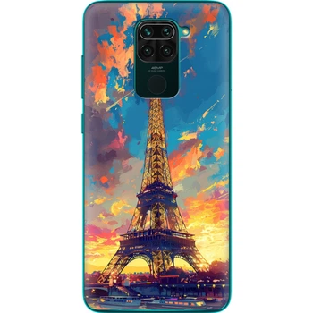 Силиконовый Чехол с Картинкой для Xiaomi Redmi Note 9 Принт (Париж, Эйфелева Башня) (39801-ysm038)