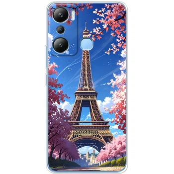 Силиконовый Чехол с Картинкой для Infinix Hot 20i Принт (Париж, Эйфелева Башня) (45949-ysm036)