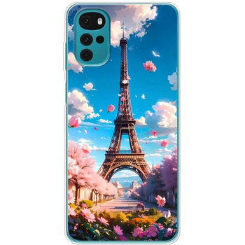 Силиконовый Чехол с Картинкой для Motorola G22 Принт (Париж, Эйфелева Башня) (44891-ysm035)