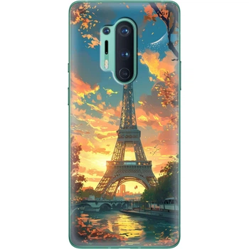 Силиконовый Чехол с Картинкой для OnePlus 8 Pro Принт (Париж, Эйфелева Башня) (39994-ysm037)