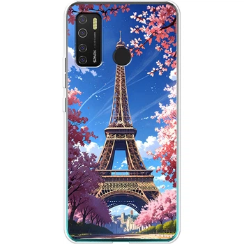 Силиконовый Чехол с Картинкой для Tecno Spark 5 Pro Принт (Париж, Эйфелева Башня) (43983-ysm036)