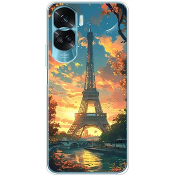Силіконовий Чохол з Картинкою для Huawei Honor 90 Lite Принт (Париж, Ейфелева Вежа) (55405-ysm037)