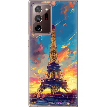 Силиконовый Чехол с Картинкой для Samsung Galaxy Note 20 Ultra (N985) Принт (Париж, Эйфелева Башня) (40573-ysm038)