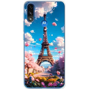 Силиконовый Чехол с Картинкой для Motorola E7i Power Принт (Париж, Эйфелева Башня) (44749-ysm035)