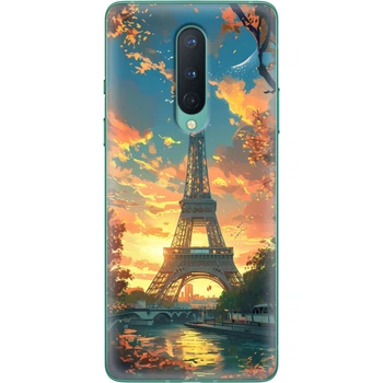 Силиконовый Чехол с Картинкой для OnePlus 8 Принт (Париж, Эйфелева Башня) (39989-ysm037)
