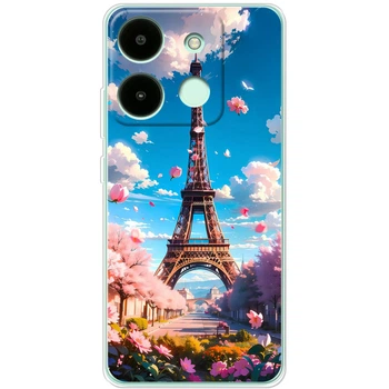 Силиконовый Чехол с Картинкой для Infinix Smart 7 HD Принт (Париж, Эйфелева Башня) (50390-ysm035)