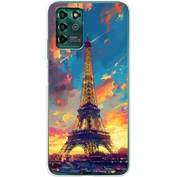 Силиконовый Чехол с Картинкой для ZTE Blade V30 Vita Принт (Париж, Эйфелева Башня) (44035-ysm038)