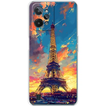 Силиконовый Чехол с Картинкой для Realme C31 Принт (Париж, Эйфелева Башня) (45418-ysm038)