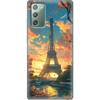 Силиконовый Чехол с Картинкой для Samsung Galaxy Note 20 (N980) Принт (Париж, Эйфелева Башня) (40568-ysm037)