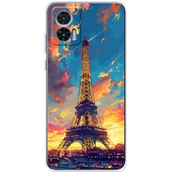 Силиконовый Чехол с Картинкой для Motorola Edge 30 Neo Принт (Париж, Эйфелева Башня) (47758-ysm038)