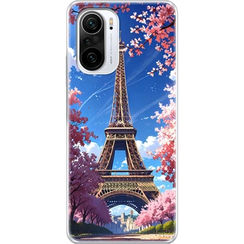 Силиконовый Чехол с Картинкой для Xiaomi Mi 11i Принт (Париж, Эйфелева Башня) (42478-ysm036)