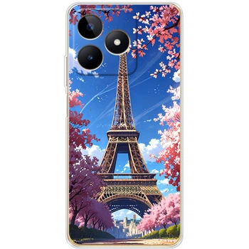 Силиконовый Чехол с Картинкой для Realme C53 Принт (Париж, Эйфелева Башня) (50332-ysm036)