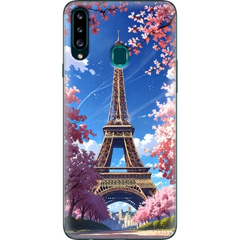 Силиконовый Чехол с Картинкой для Samsung Galaxy A20s (A207) Принт (Париж, Эйфелева Башня) (38125-ysm036)