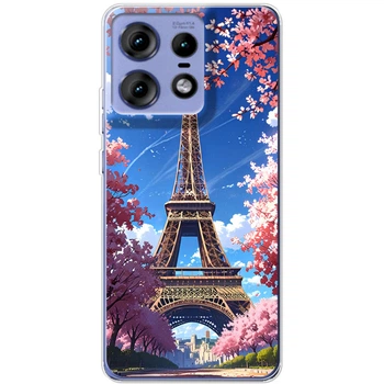 Силиконовый Чехол с Картинкой для Motorola Edge 50 Pro Принт (Париж, Эйфелева Башня) (57600-ysm036)