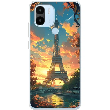 Силиконовый Чехол с Картинкой для Xiaomi Redmi A1 Plus Принт (Париж, Эйфелева Башня) (45573-ysm037)