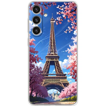 Силиконовый Чехол с Картинкой для Samsung Galaxy S24 Plus Принт (Париж, Эйфелева Башня) (50954-ysm036)