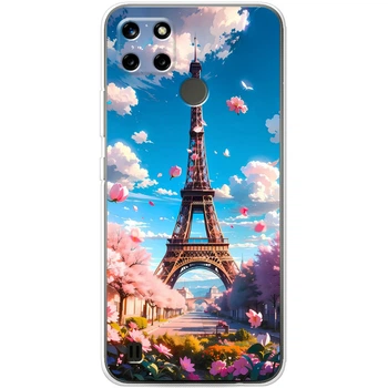 Силиконовый Чехол с Картинкой для Realme C25Y Принт (Париж, Эйфелева Башня) (43854-ysm035)