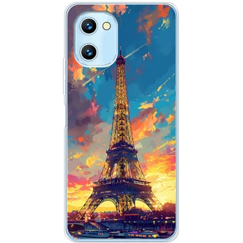 Силиконовый Чехол с Картинкой для Umidigi C1 Max Принт (Париж, Эйфелева Башня) (56533-ysm038)