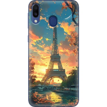 Силиконовый Чехол с Картинкой для Samsung Galaxy M20 (M205) Принт (Париж, Эйфелева Башня) (36205-ysm037)