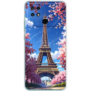 Силиконовый Чехол с Картинкой для Xiaomi Poco С40 Принт (Париж, Эйфелева Башня) (44597-ysm036)