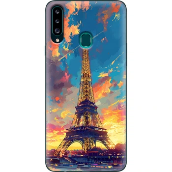 Силиконовый Чехол с Картинкой для Samsung Galaxy A20s (A207) Принт (Париж, Эйфелева Башня) (38125-ysm038)