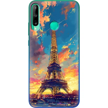 Силиконовый Чехол с Картинкой для Huawei P40 Lite E Принт (Париж, Эйфелева Башня) (39374-ysm038)