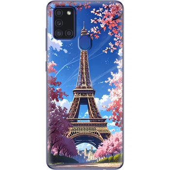 Силиконовый Чехол с Картинкой для Samsung Galaxy A21s (A217) Принт (Париж, Эйфелева Башня) (40006-ysm036)