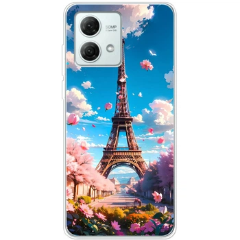 Силиконовый Чехол с Картинкой для Motorola G84 Принт (Париж, Эйфелева Башня) (50348-ysm035)