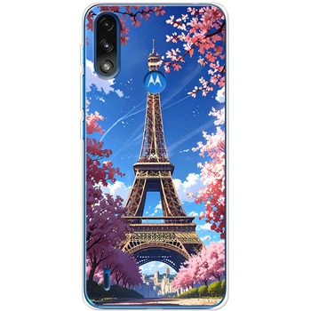 Силиконовый Чехол с Картинкой для Motorola E7i Power Принт (Париж, Эйфелева Башня) (44749-ysm036)