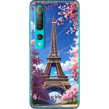 Силиконовый Чехол с Картинкой для Xiaomi Mi 10 Принт (Париж, Эйфелева Башня) (39436-ysm036)
