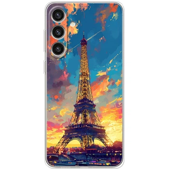 Силиконовый Чехол с Картинкой для Samsung Galaxy S24 Plus Принт (Париж, Эйфелева Башня) (50954-ysm038)