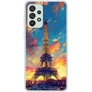 Силиконовый Чехол с Картинкой для Samsung Galaxy A73 5G (A736) Принт (Париж, Эйфелева Башня) (44139-ysm038)