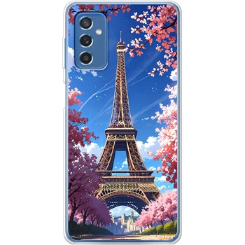 Силиконовый Чехол с Картинкой для Samsung Galaxy M52 (M526) Принт (Париж, Эйфелева Башня) (43657-ysm036)