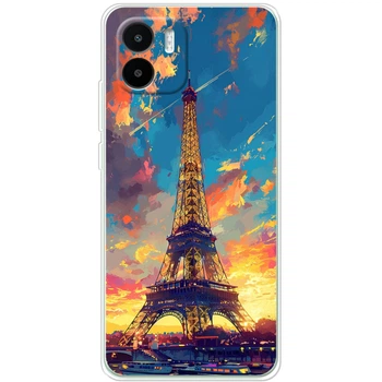 Силиконовый Чехол с Картинкой для Xiaomi Redmi A1 Принт (Париж, Эйфелева Башня) (45053-ysm038)