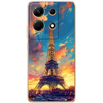 Силиконовый Чехол с Картинкой для Infinix Note 30 4G Принт (Париж, Эйфелева Башня) (55316-ysm038)