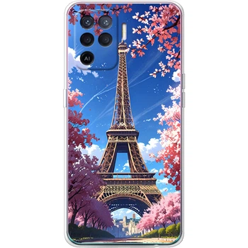 Силиконовый Чехол с Картинкой для OPPO Reno 5 Lite Принт (Париж, Эйфелева Башня) (43335-ysm036)
