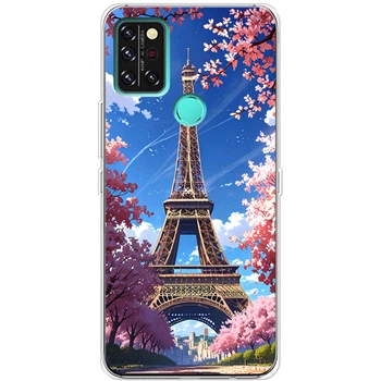 Силиконовый Чехол с Картинкой для Umidigi A9 Pro Принт (Париж, Эйфелева Башня) (56086-ysm036)