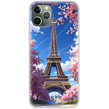 Силиконовый Чехол с Картинкой для iPhone 11 Pro Принт (Париж, Эйфелева Башня) (38189-ysm036)