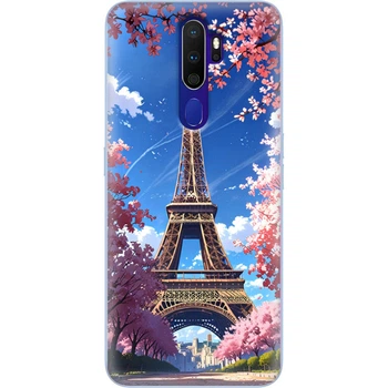 Силиконовый Чехол с Картинкой для OPPO A5 2020 Принт (Париж, Эйфелева Башня) (38519-ysm036)