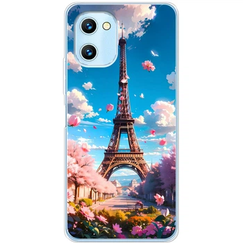 Силиконовый Чехол с Картинкой для Umidigi C1 Max Принт (Париж, Эйфелева Башня) (56533-ysm035)