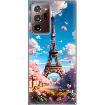 Силиконовый Чехол с Картинкой для Samsung Galaxy Note 20 Ultra (N985) Принт (Париж, Эйфелева Башня) (40573-ysm035)