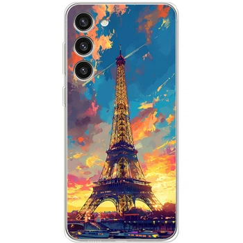 Силиконовый Чехол с Картинкой для Samsung Galaxy S23 Plus (S916) Принт (Париж, Эйфелева Башня) (45777-ysm038)