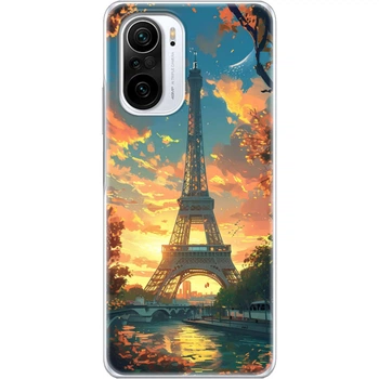 Силиконовый Чехол с Картинкой для Xiaomi Poco F3 Принт (Париж, Эйфелева Башня) (42102-ysm037)