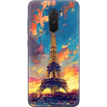 Силиконовый Чехол с Картинкой для Xiaomi Pocophone F1 Принт (Париж, Эйфелева Башня) (35251-ysm038)
