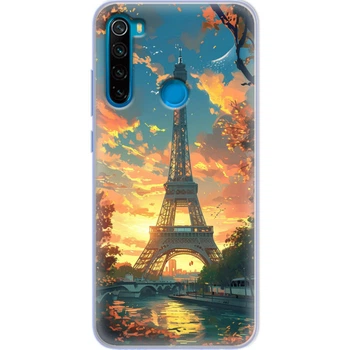 Силиконовый Чехол с Картинкой для Xiaomi Redmi Note 8 Принт (Париж, Эйфелева Башня) (38214-ysm037)