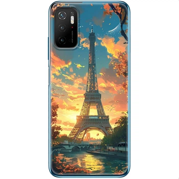 Силиконовый Чехол с Картинкой для Xiaomi Poco M3 Pro Принт (Париж, Эйфелева Башня) (42474-ysm037)