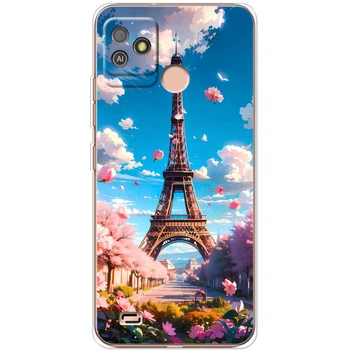 Силиконовый Чехол с Картинкой для Tecno Pop 5 GO Принт (Париж, Эйфелева Башня) (45574-ysm035)