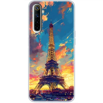 Силиконовый Чехол с Картинкой для Realme 6 Принт (Париж, Эйфелева Башня) (40469-ysm038)